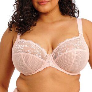 ELOMI Charley Stretch Plunge Bra in Ballet Pink Lace Size 40DDD Pastel Feminine